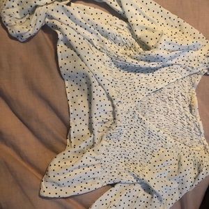 White and black blouse